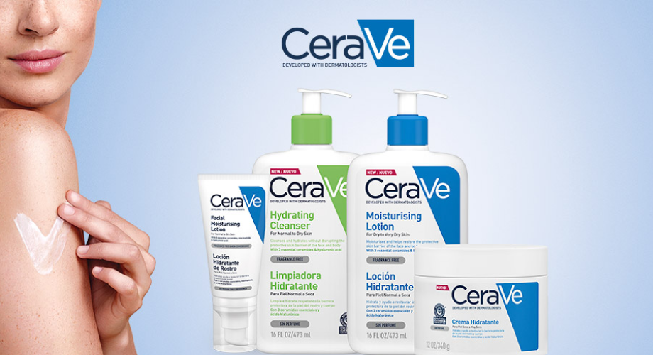 Foto de gama de productos CeraVe.